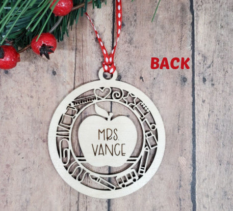 Personalized Teach Love Inspire Ornament