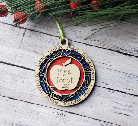 Personalized Teacher Ornament
