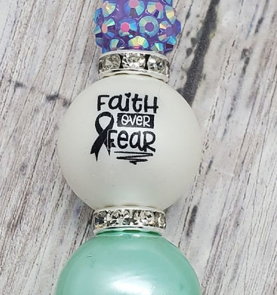 Faith Over Fear Beaded Pen