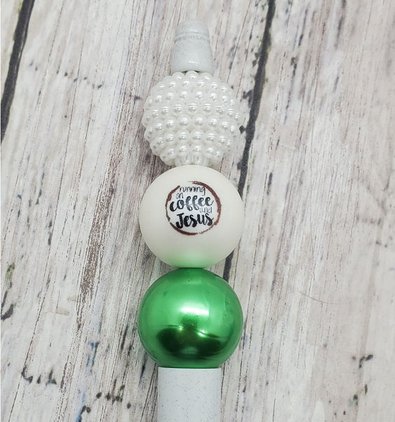 Running on Coffee and Jesus Beaded Pen