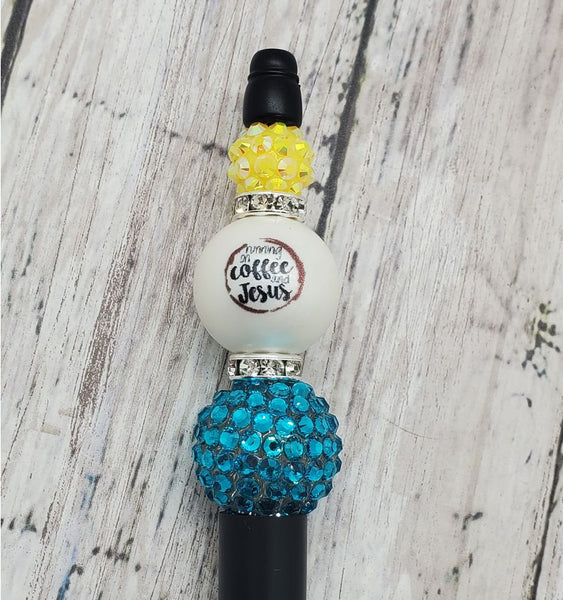 Running on Coffee and Jesus Beaded Pen