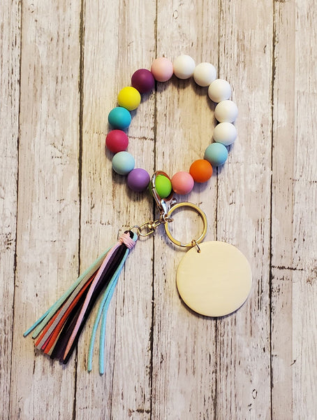 Rainbow Silicone Beaded Wristlet