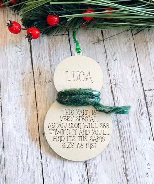 Snow Man Child Growth tracker Keepsake Ornament