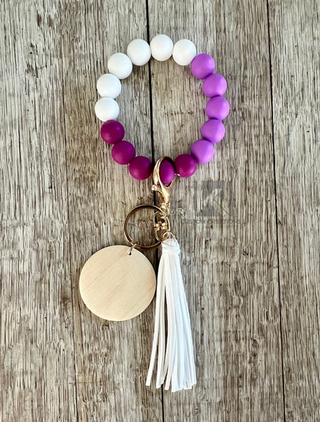 Amethyst Silicone Beaded  Wristlet