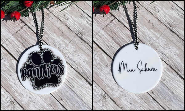 Panthers School Ornament (Black and Grey)