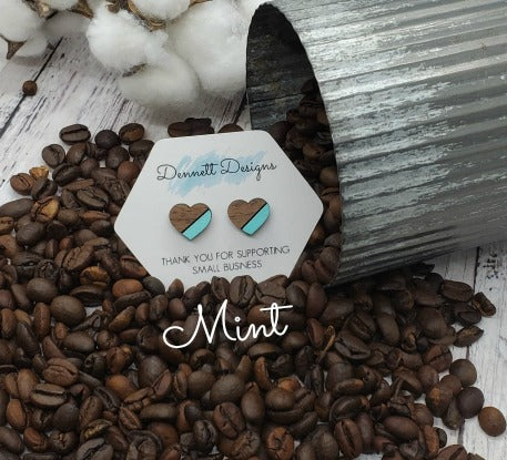 Hand Painted Heart Earrings