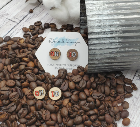 OH-IO Hand Painted Earrings