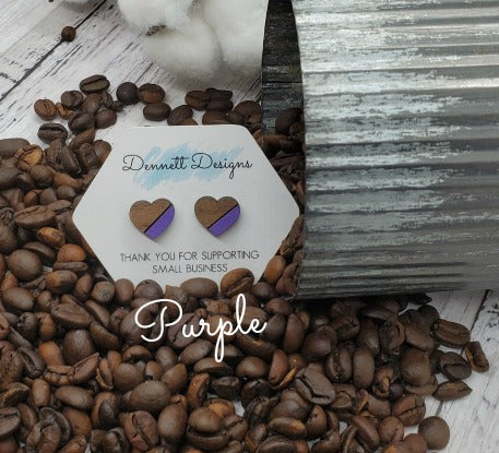 Hand Painted Heart Earrings