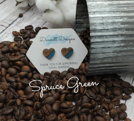 Hand Painted Heart Earrings