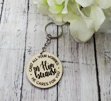 "Cast Your Worries" Keychain