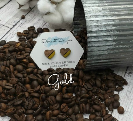 Hand Painted Heart Earrings