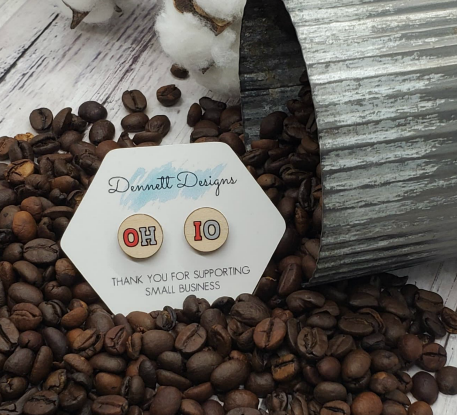 OH-IO Hand Painted Earrings