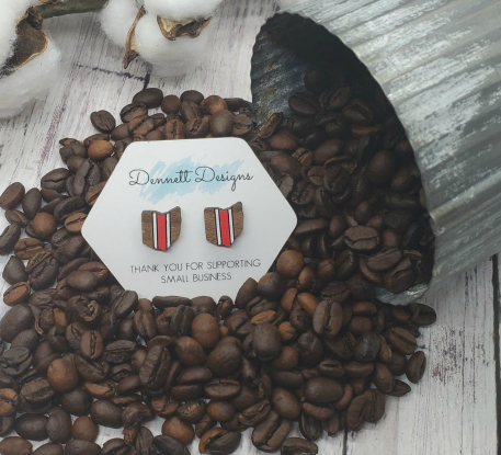 Hand Painted Ohio Earrings