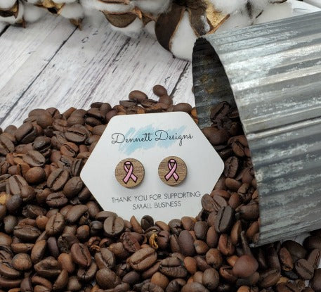 Pink Ribbon Earrings