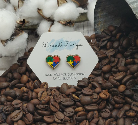 Puzzle Heart Earrings