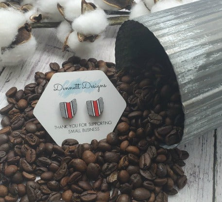 Hand Painted Ohio Earrings