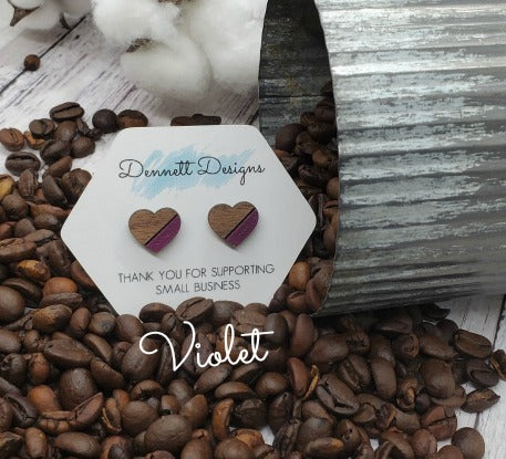 Hand Painted Heart Earrings