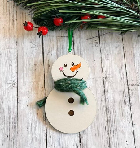 Snow Man Child Growth tracker Keepsake Ornament
