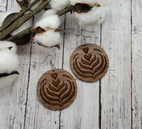 Latte Art Walnut Earrings