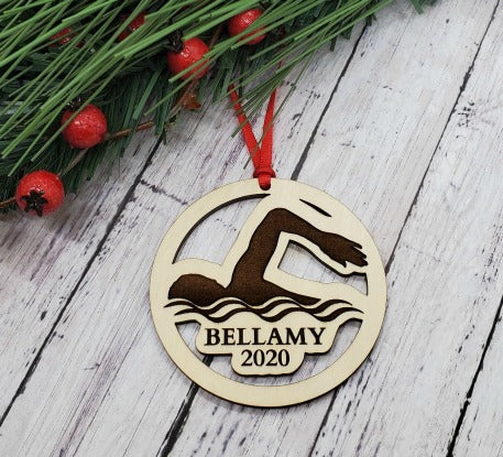 Personalized Swimming Ornament