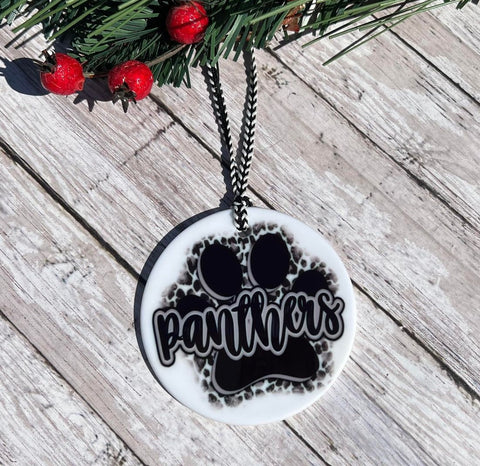 Panthers School Ornament (Black and Grey)